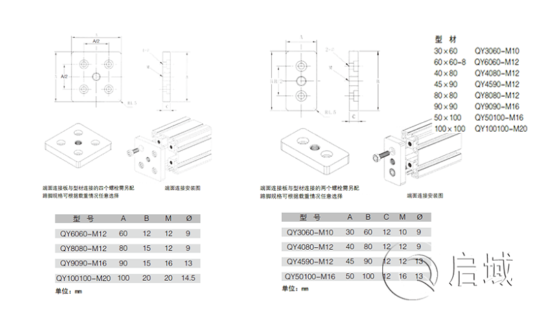 鋁型材端面連接